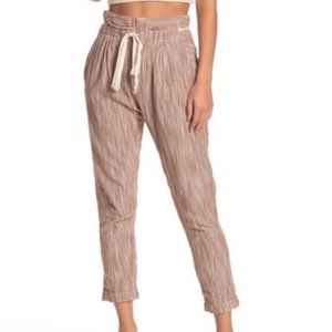 NWT Free People Caraway Brown Striped Crop Pants